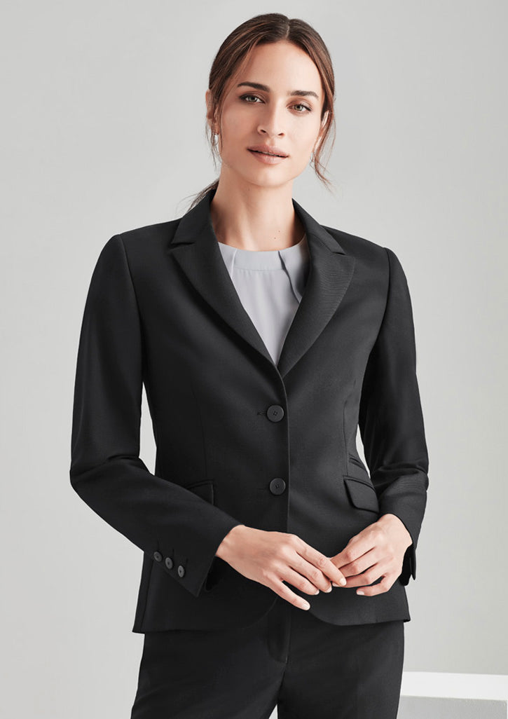 Womens Comfort Wool Stretch 2 Button Mid Length Jacket