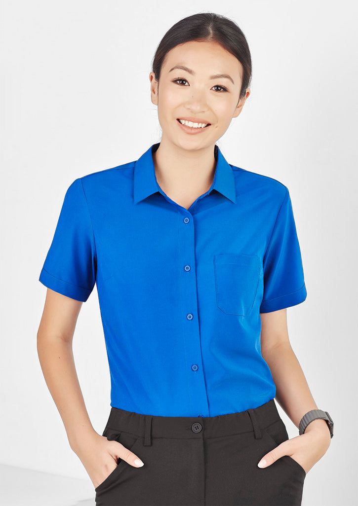 Womens Florence Plain Short Sleeve Shirt (More Color)