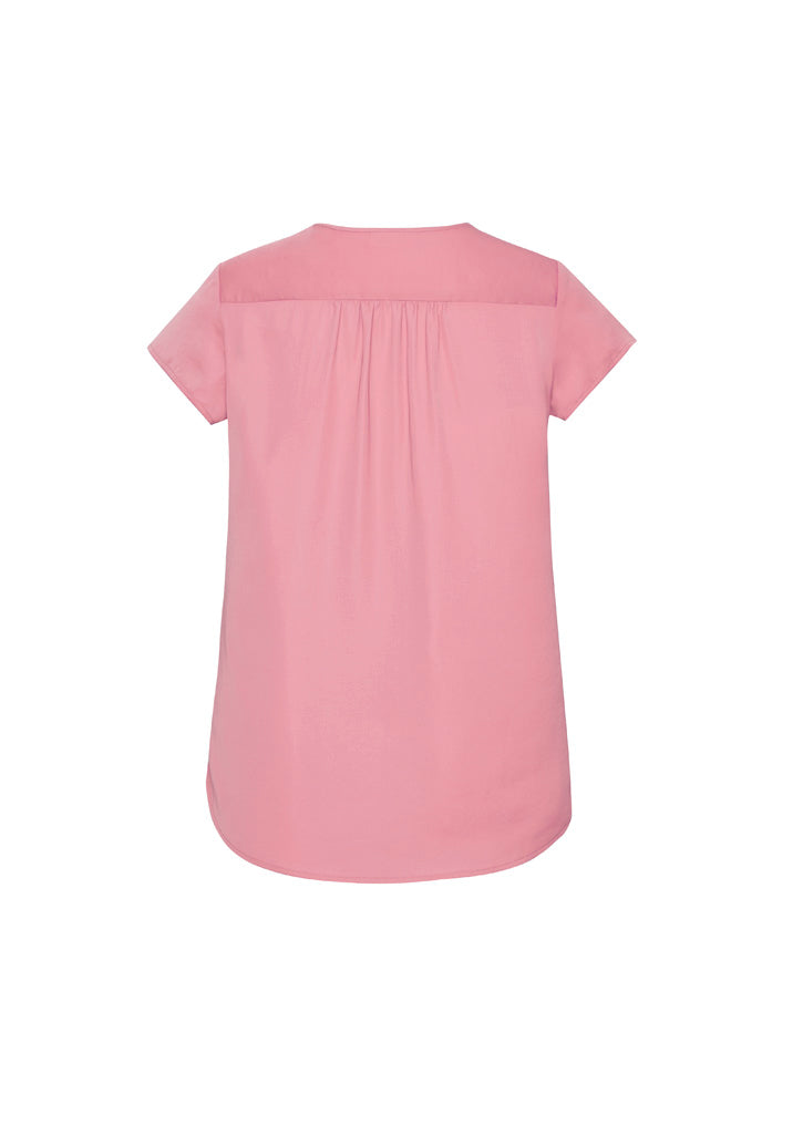 Womens Kayla V-Neck Pleat Blouse