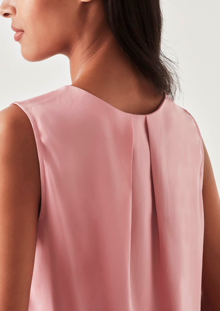 Womens Estelle Sleeveless Pleat Detail Blouse