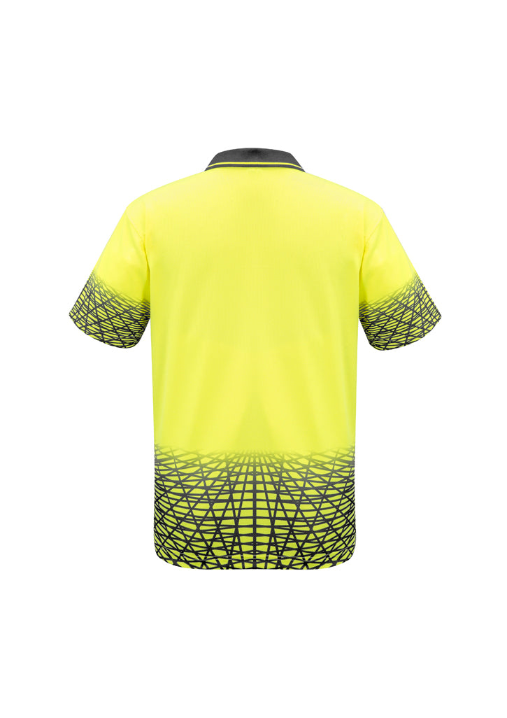 Mens Hi Vis Tracks Short Sleeve Polo