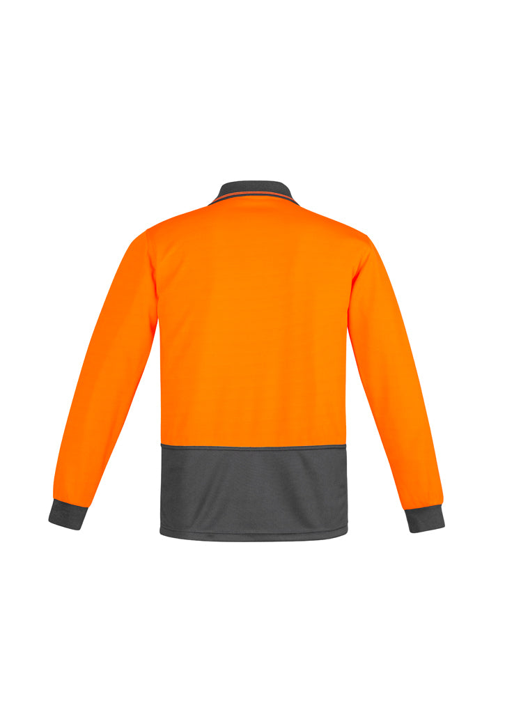 Mens Hi Vis Comfort Back Long Sleeve Polo