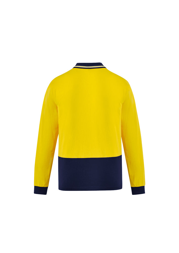 Mens Hi Vis Cotton Long Sleeve Polo