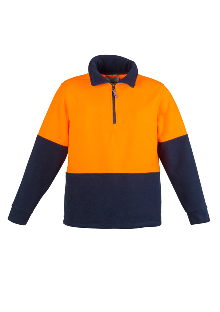 Unisex Hi Vis 1/2 Zip Polar Fleece Pullover