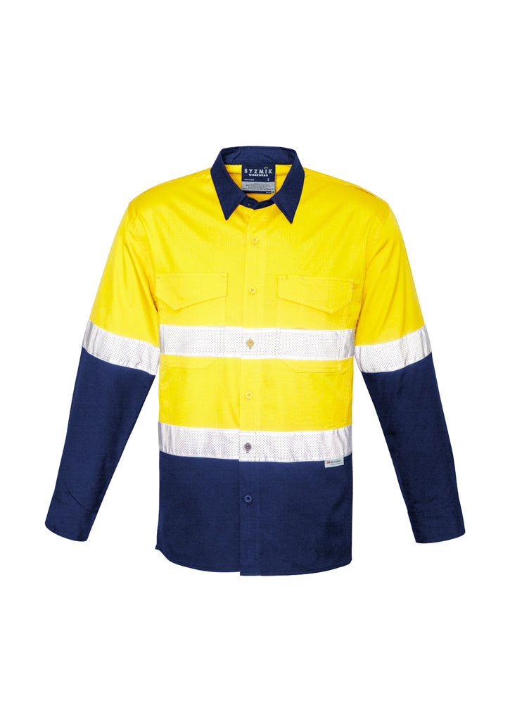 Mens Rugged Cooling Hi Vis Taped Long Sleeve Shirt