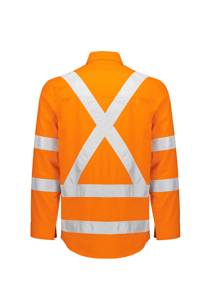 Mens Orange Flame Lightweight Ripstop X Back Taped Shirt