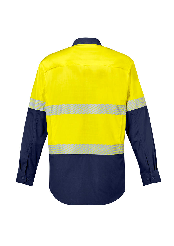 Mens Rugged Cooling Hi Vis Segmented Tape Long Sleeve Shirt