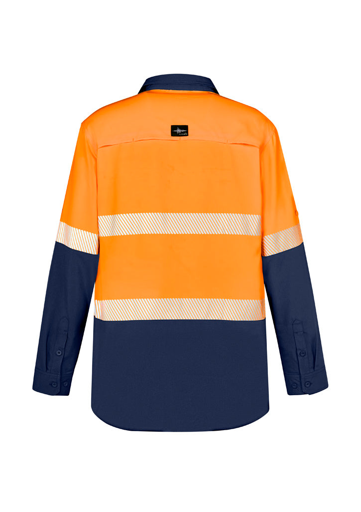 Mens Hi Vis Outdoor Segmented Tape Long Sleeve Shirt